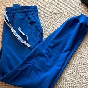 cobalt blue FIGS high waisted zamora joggers
